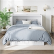Nantucket Queen Wood Murphy Bed Chest w Mattress and Built-in Charger in White