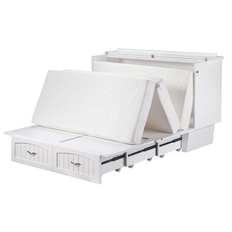Atlantic Furniture Nantucket Queen Murphy Bed Chest in White AC5940002