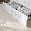 Nantucket Queen Wood Murphy Bed Chest w Mattress and Built-in Charger in White