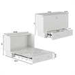 Nantucket Queen Wood Murphy Bed Chest w Mattress and Built-in Charger in White
