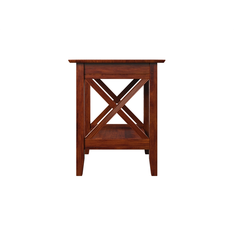 AFI Lexi Solid Wood Printer Stand with Built-In Charger in Walnut