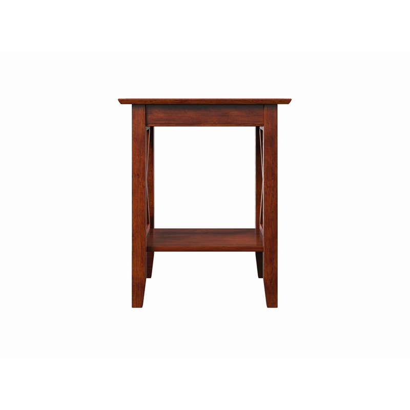 AFI Lexi Solid Wood Printer Stand with Built-In Charger in Walnut