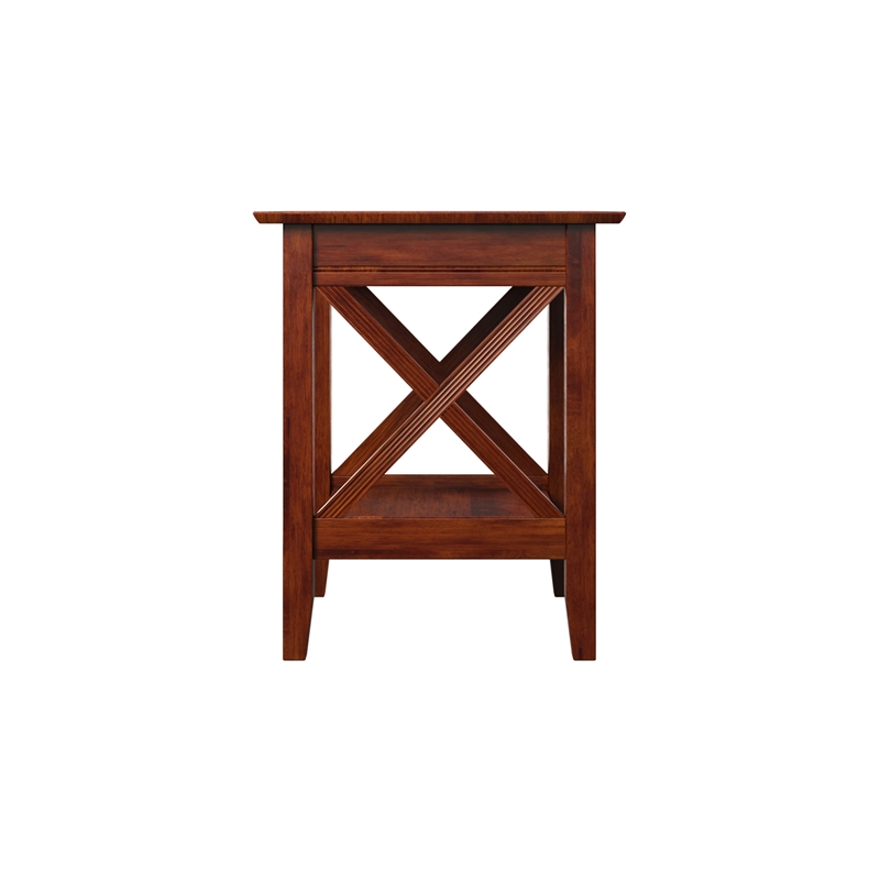 AFI Lexi Solid Wood Printer Stand with Built-In Charger in Walnut