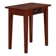 AFI Shaker Solid Wood Charger Chair Side Table with USB Charger in Walnut