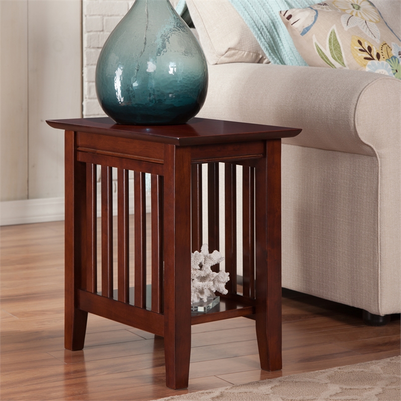 AFI Mission Solid Wood Chair Side Contemporary Table in Walnut