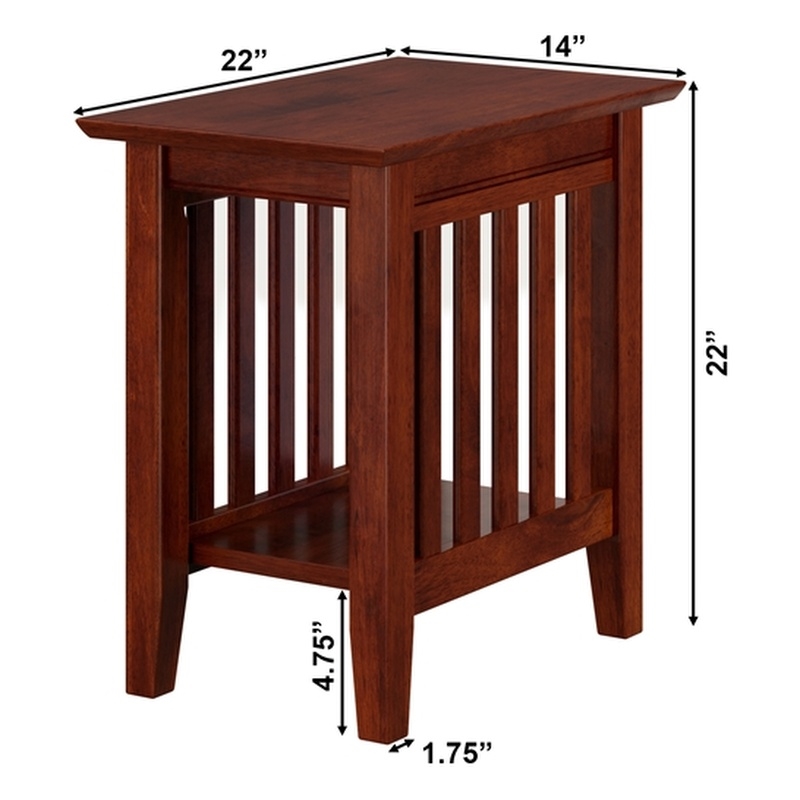 AFI Mission Solid Wood Chair Side Contemporary Table in Walnut
