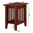 AFI Mission Solid Wood Chair Side Contemporary Table in Walnut