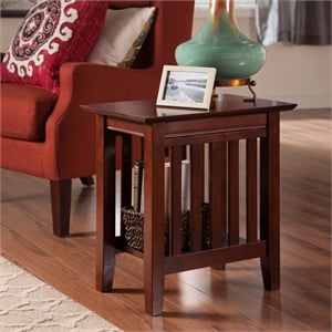 AFI Mission Solid Wood Chair Side Contemporary Table in Walnut