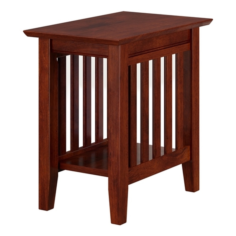 AFI Mission Solid Wood Chair Side Contemporary Table in Walnut