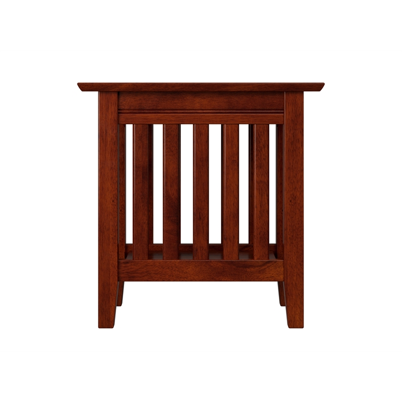 AFI Mission Solid Wood Chair Side Contemporary Table in Walnut