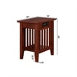 AFI Mission Solid Wood Chair Side Table with BuiltIn Device Charger Brown Walnut