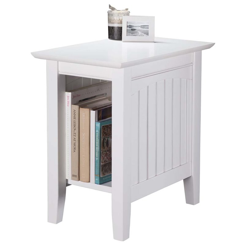 Atlantic Furniture Nantucket Chair Side Table in White | Cymax Business