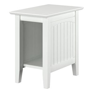 AFI Nantucket Solid Wood Transitional Chair Side Table in White
