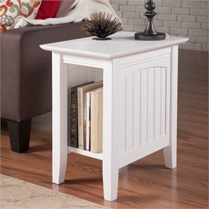 AFI Nantucket Solid Wood Transitional Chair Side Table in White