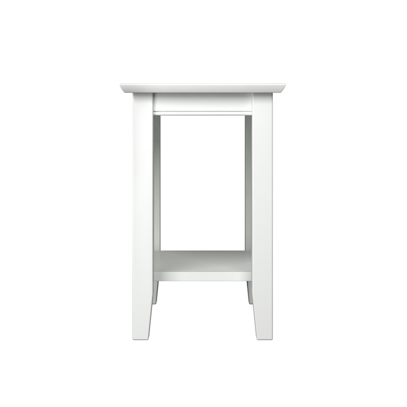 AFI Nantucket Solid Wood Transitional Chair Side Table in White