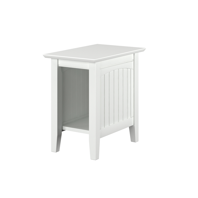 AFI Nantucket Solid Wood Transitional Chair Side Table in White
