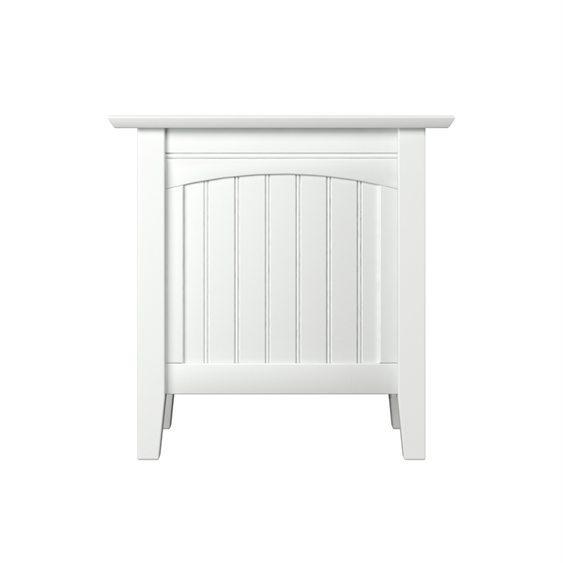 AFI Nantucket Solid Wood Transitional Chair Side Table in White