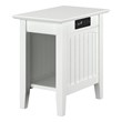 AFI Nantucket Solid Wood Chair Side Table with Built in Device Charger in White