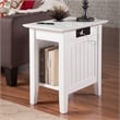 AFI Nantucket Solid Wood Chair Side Table with Built in Device Charger in White