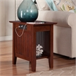 AFI Nantucket Solid Wood Chair Side Table with USB Charger in Walnut