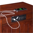 AFI Nantucket Solid Wood Chair Side Table with USB Charger in Walnut