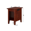 AFI Nantucket Solid Wood Chair Side Table with USB Charger in Walnut