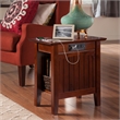 AFI Nantucket Solid Wood Chair Side Table with USB Charger in Walnut