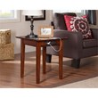 AFI Shaker Solid Wood End Table with Built In Charger in Walnut