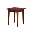 AFI Shaker Solid Wood End Table with Built In Charger in Walnut