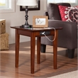 AFI Shaker Solid Wood End Table with Built In Charger in Walnut