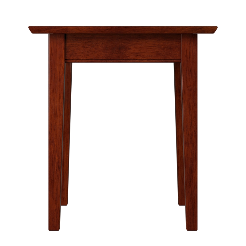 AFI Shaker Solid Wood End Table with Built In Charger in Walnut