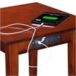 AFI Shaker Solid Wood End Table with Built In Charger in Walnut