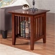 AFI Mission Solid Wood Contemporary End Table in Walnut Brown