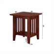 AFI Mission Solid Wood Contemporary End Table in Walnut Brown