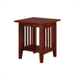 AFI Mission Solid Wood Contemporary End Table in Walnut Brown