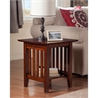 AFI Mission Solid Wood Contemporary End Table in Walnut Brown
