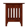 AFI Mission Solid Wood End Table with Built in Device Charger in Brown Walnut
