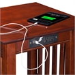 AFI Mission Solid Wood End Table with Built in Device Charger in Brown Walnut