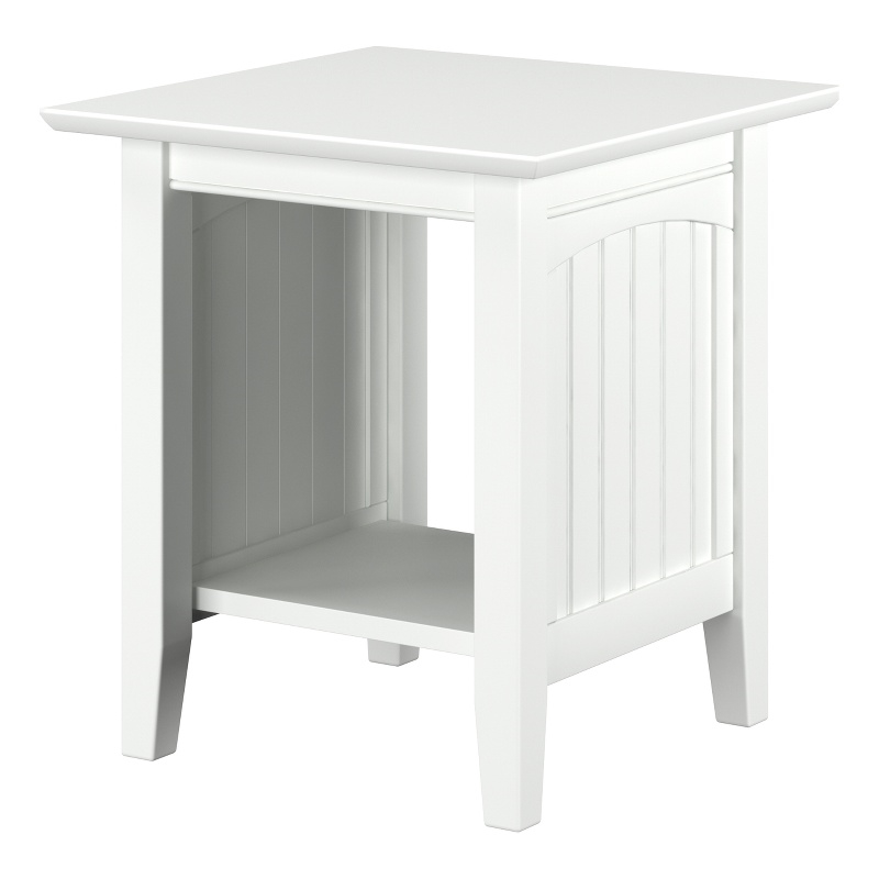AFI Nantucket Solid Wood Transitional End Table in White