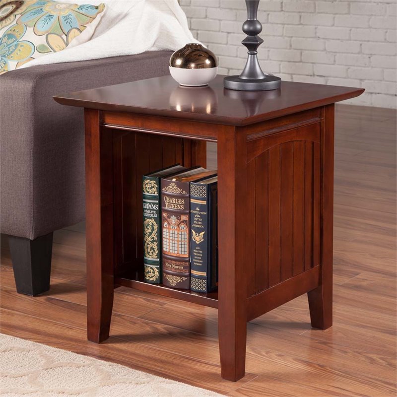 Atlantic Furniture Nantucket End Table in Walnut AH14304