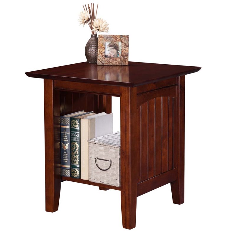 Atlantic Furniture Nantucket End Table in Walnut AH14304