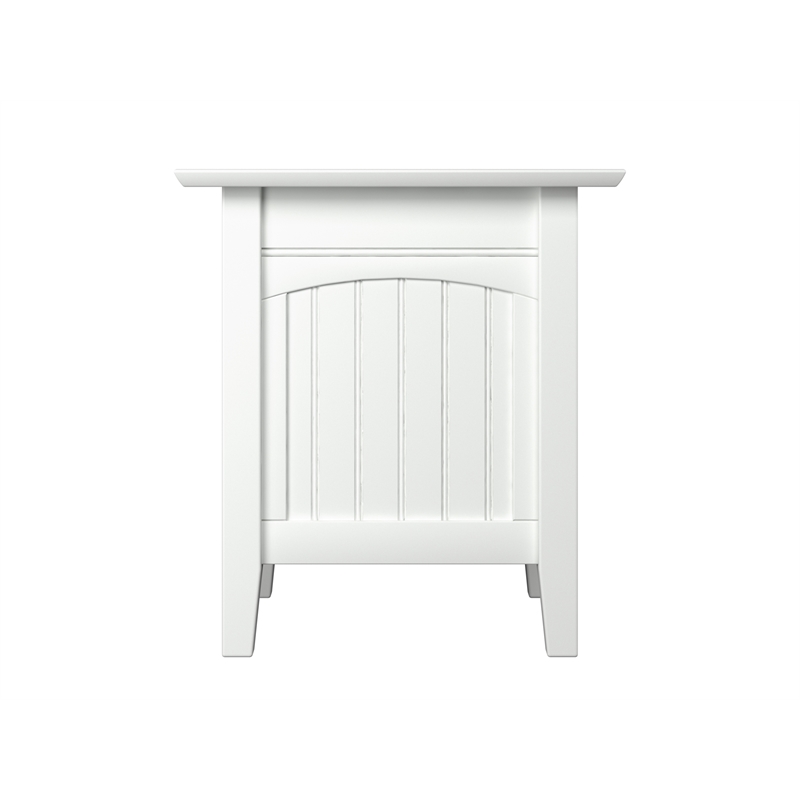AFI Nantucket Solid Wood End Table with Built In Device Charger in White