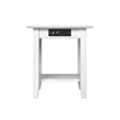 AFI Nantucket Solid Wood End Table with Built In Device Charger in White