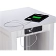 AFI Nantucket Solid Wood End Table with Built In Device Charger in White