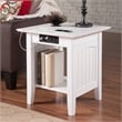 AFI Nantucket Solid Wood End Table with Built In Device Charger in White