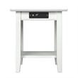 AFI Nantucket Solid Wood End Table with Built In Device Charger in White