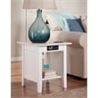 AFI Nantucket Solid Wood End Table with Built In Device Charger in White