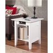 AFI Nantucket Solid Wood End Table with Built In Device Charger in White