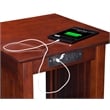 AFI Nantucket Solid Wood End Table with Built In Device Charger in Walnut