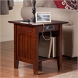 AFI Nantucket Solid Wood End Table with Built In Device Charger in Walnut